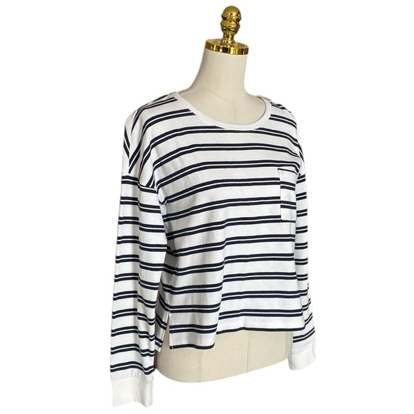 Abercrombie & Fitch 100% Cotton Striped Long Sleeve Nautical Top Size S - Picture 3 of 8